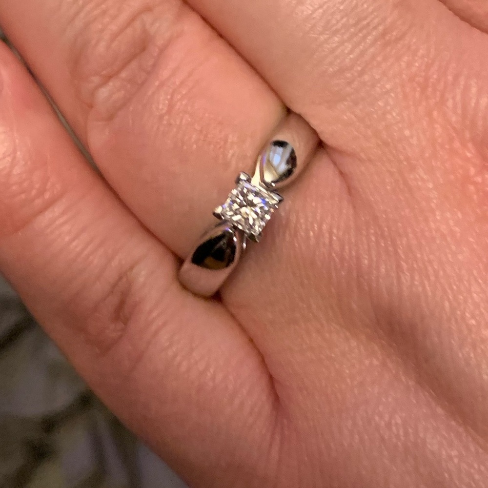 14k Gold Ring Rectangular Mod Brill - image 2